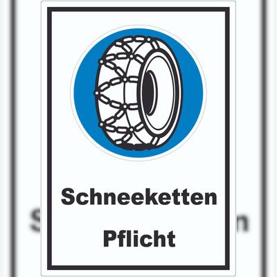 HB-Druck Schneekettenpflicht Aufkleber A3 (297x420mm)