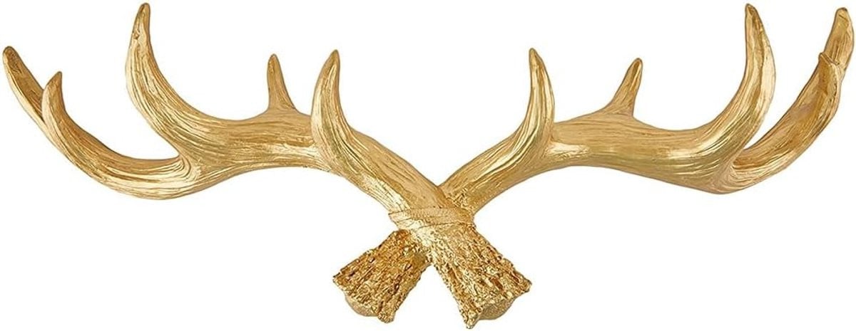Decoratieve Gewei Wandhaak Goud voor Jassen en Sieraden