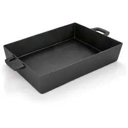 2x Bräter mit Griffen 40 x 28 x 7,5 cm Gusseisen