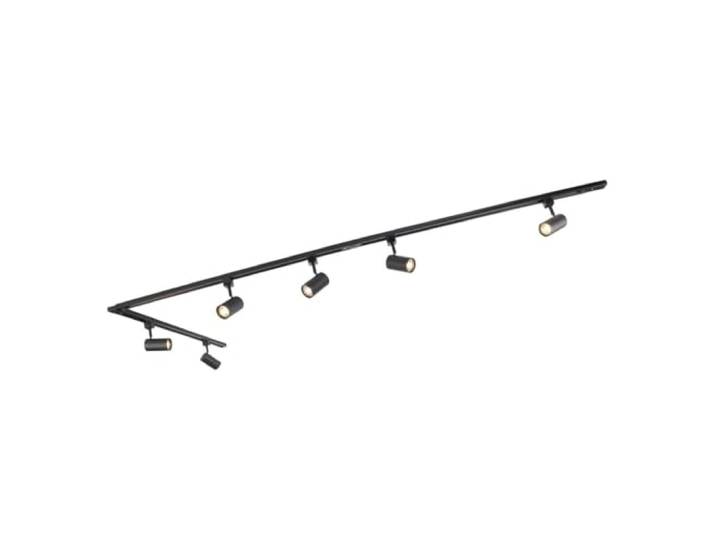 QAZQA Système d'éclairage sur rail moderne avec 6 spots noirs monophasés 300 cm - Iconic Jeana