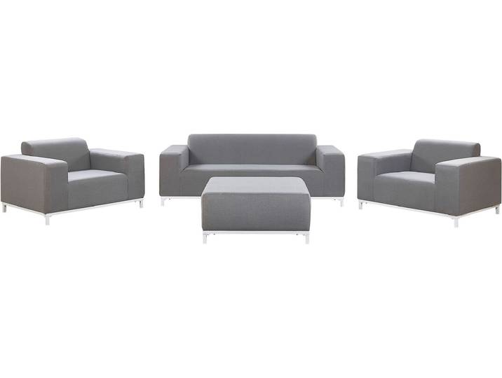 BELIANI Lounge 5er Set Grau Dekorativ Loungeset Praktisch Klassisch weißes Untergestell Traditionelles Design