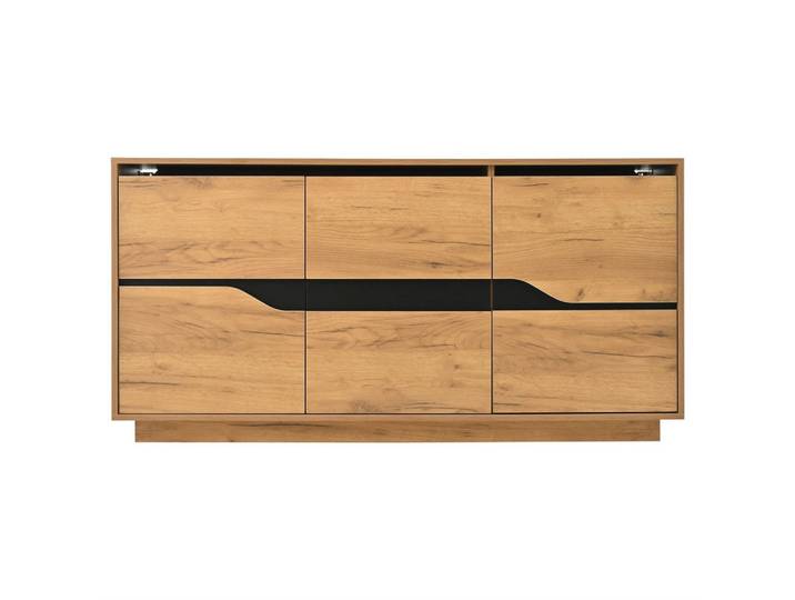 INDUSTRIE-SIDEBOARD in Holzoptik und Schwarz, 3 Türen
