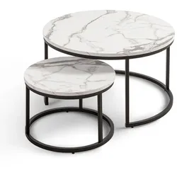 Actona Couchtisch-Set Spiro Dekor Weiß