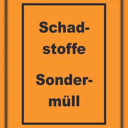 HB-Druck Schadstoffe Sondermüll Mülltrennung Aufkleber mit Text A0 (841x1189mm)