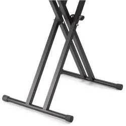 Stagg Keyboardständer doppelstrebig mit Kopfhörer (Keyboard), Instrumentenständer + Halter, Schwarz