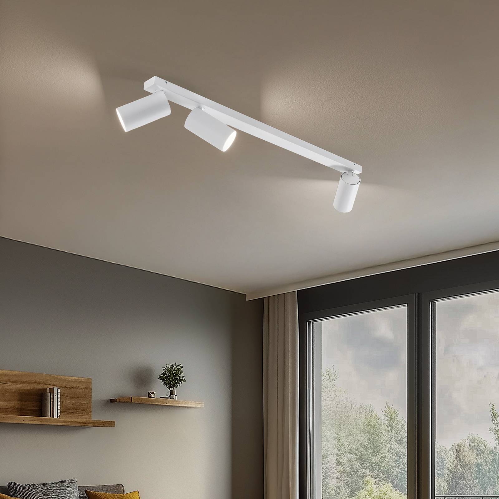 Ceiling spotlight Mono III, 3-bulb, white, 84 cm long, GU10 III Nowodvorski Lighting, dimmable, White / opal, Living / Dining Room, metal, Modern, Ceiling Light