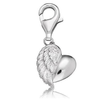 Charm-Einhänger ENGELSRUFER "CHARM HERZFLÜGEL", silber (silber, 925), Charms, Damen, Silber 925 (Sterlingsilber)