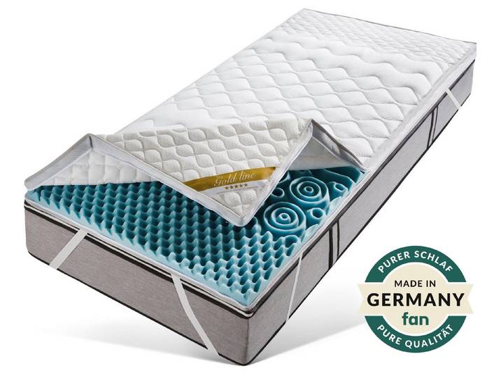 fan, Topper Softly XXL Plus, Topper 90x200, 140x200 cm und weitere Größen, 7 cm hoch, Kaltschaum, Kundenliebling, über 1500 positive Bewertungen >Made in Germany<