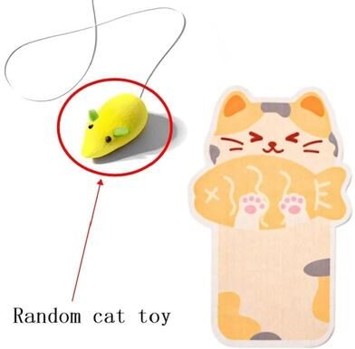 Inspired Finds ScratchPlay Wall Mounted Felt Cat Scratcher Mat With Hanging Toy cozycat Scratcher