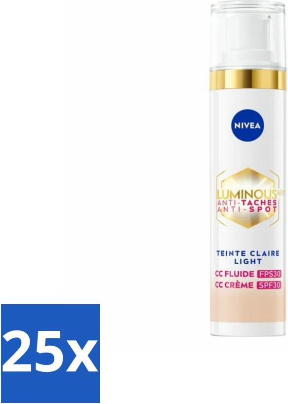 NIVEA - Cellular LUMINOUS 630 CC Cream Light - Getönte Tagescreme - Gegen Pigmentflecken - LSF 30 - 40 ml - Vorteilspack - 25 Stücke