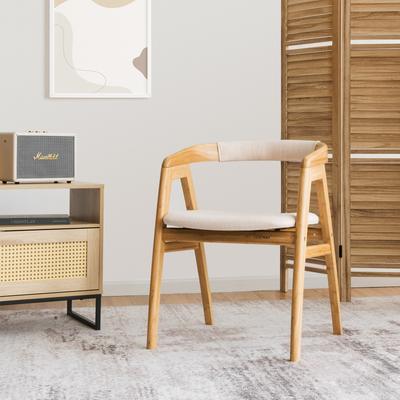 Lirago Bamboo Upholstered Dining Chair with Curved Back