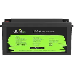 Offgridtec 200Ah 12,8V LiFePo4 Akku 12/200 | BMS integriert 2560Wh