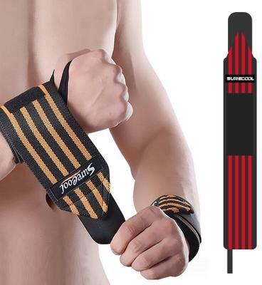 Everyday Crate Elite Wrist Wraps For Weightlifting Gym Wrist Support Straps red