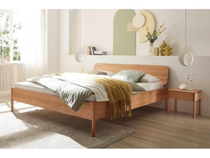 Doppelbett Metallfrei 'Natura Oak II' 200x200cm Wildeiche massiv