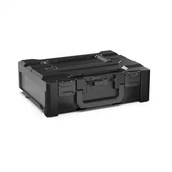 PROREGAL Werkzeugkoffer MetaBox M | HxBxT 14,5x34,5x45cm | 15 Liter | Mit Deck- & Frontgriff | ABS-Kunststoff | Verschlüsse Schwarz | Werkzeugkoffer
