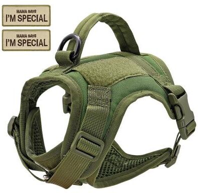 Uplift Picks Nylon Tactical Cat Harness Vest With Handle And Stickers green free Size