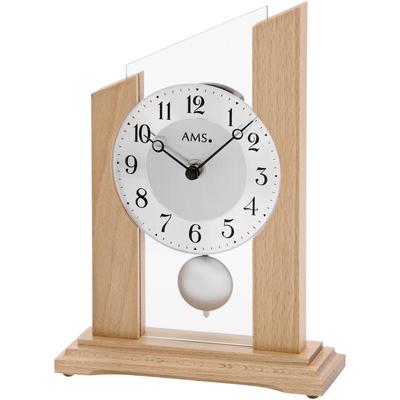 Pendeltischuhr AMS "T1171", braun (buchefarben), Tischuhren, Wohnzimmer, Esszimmer, Holz, buchefarben,Made in Germany