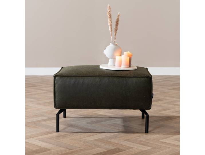Bronx71 Hocker Kansas Eco-Leder olivgrün