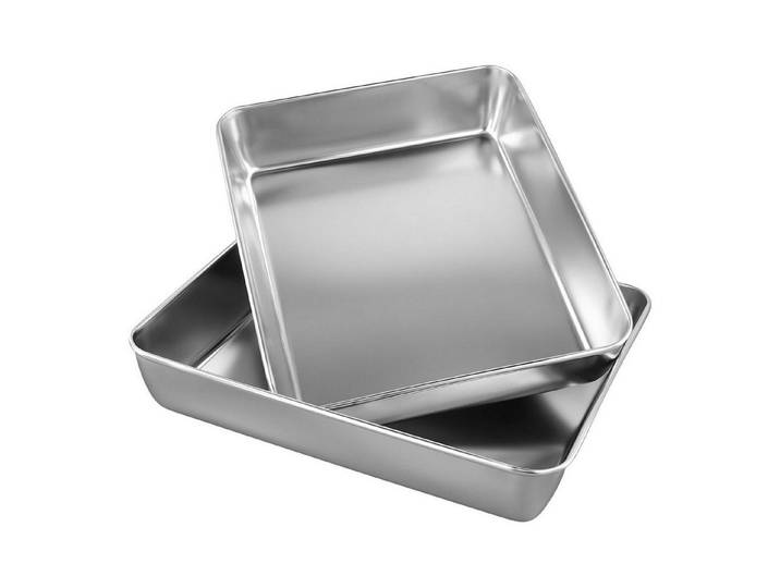 LuxusKollektion Backblech 2x Edelstahl Backblech Rechteckig, Metall, (2-St)