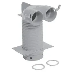 Ventilanschluss 90 Grd. Durchm. 125 mm für zwei Luftschläuche