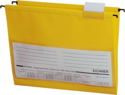 Eichner Hängetaschen, für Formate bis Din A4, PVC, 10 Stück, gelb