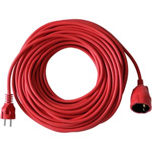 Brennenstuhl Verlängerungskabel BAT, für innen, Schutzkontakt, Kabeltyp H05VV-F aus Kunststoff, rot, 25 m