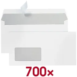 Steinmetz Briefumschläge »Umschlagbox« DL+ mit Fenster und Haftklebung - 700 Stück, 22.9x11.4 cm
