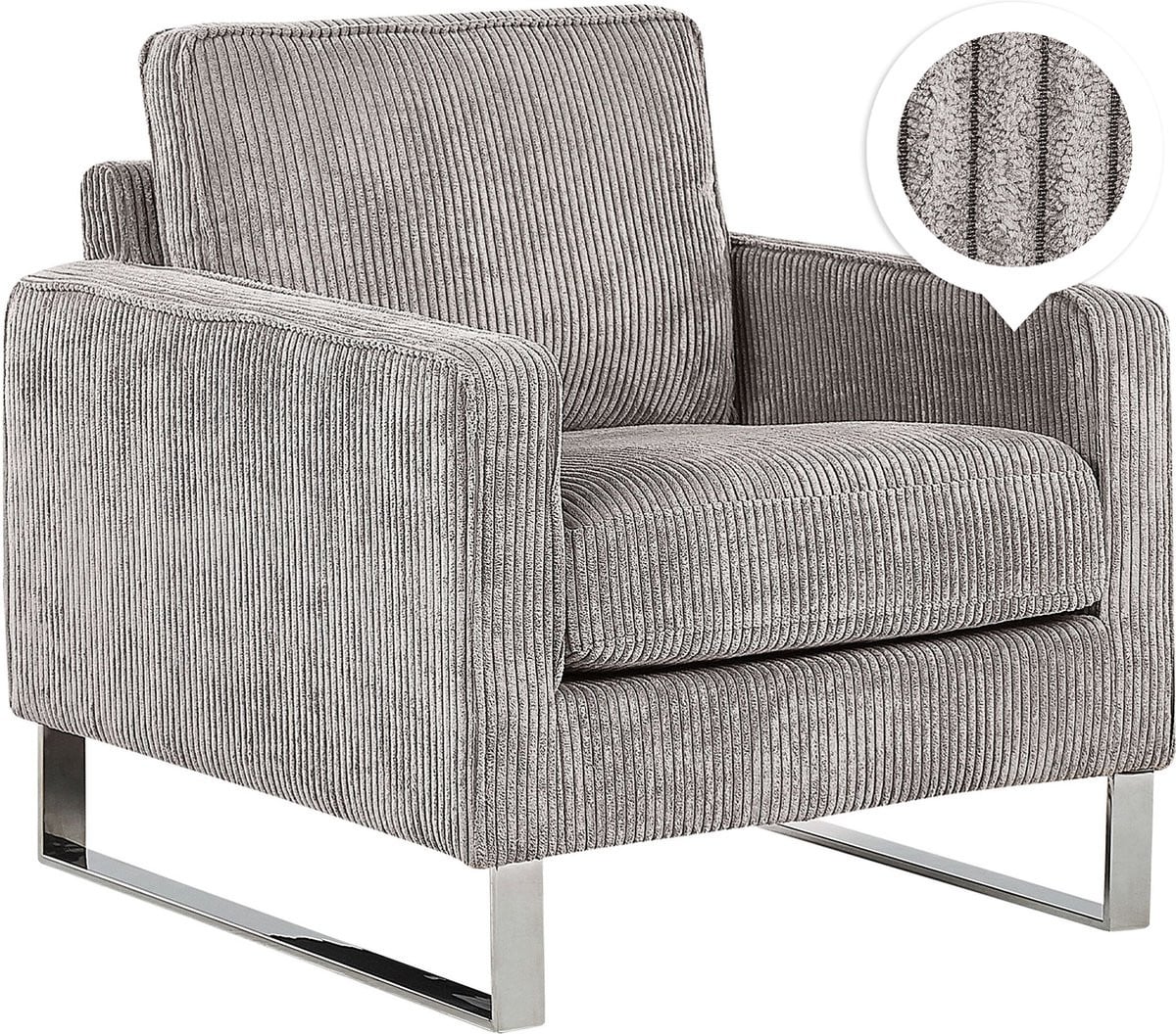 VIND Fauteuil Lichtgrijs Corduroy