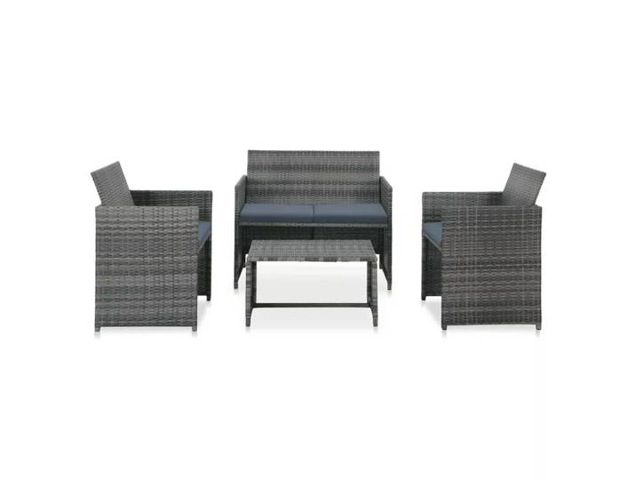 VidaXL - Garten-sofagarnitur poly-rattan, One Size, Grau