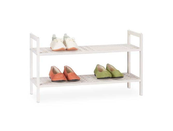 Relaxdays 3 x Schuhregal stapelbar weiß