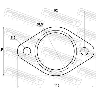 FEBEST Dichtung, Abgasrohr 10492-010 für GM Opel