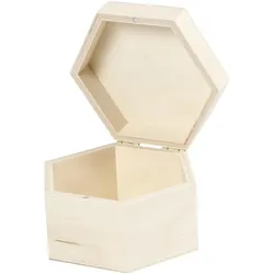 4x Magni Holzkiste 12x10,5x7,5cm sechseckig