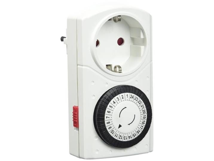 Hama Mechanische Zeitschaltuhr Mini, 30 min Schaltintervall, 3500W Tageszeitschaltuhr weiß