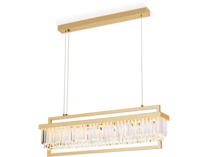 Briamond Pendellampe Prism gold Stahl/Orion Kristall 6400 lm B 90 cm - LED - Lichtfarbe: Warmweiss - Pendellampe- LED Energiesparlampe