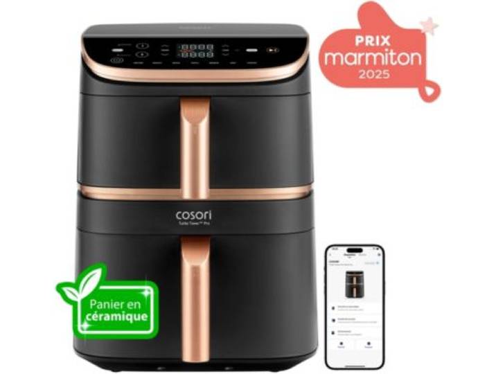 Cosori - Friteuse Sans Huile Kosp0040eun Turbo Tower Pro Smart, 10,8 L, Panier Céramique