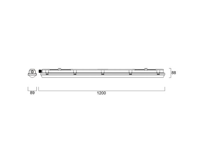 Sylvania LED-Sensor-Wannenleuchte RESISTO, grau, 120 cm 17 W 840 IP66 RESISTO, alu / grau / zink, Kunststoff, Deckenlampe