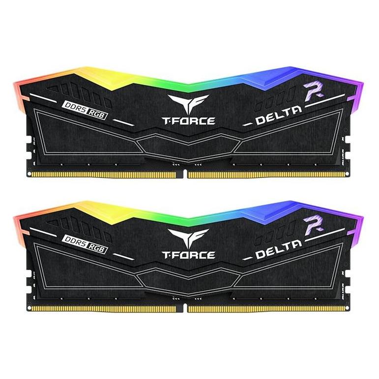 Team Group T-Force Delta RGB DDR5-6400 - 32GB - CL32 - Dual Channel (2 pcs) - Intel XMP - Sort med RGB (2 x 16GB, 6400 MHz, DDR5-RAM, DIMM) (FF3D532G6400HC32ADC01)