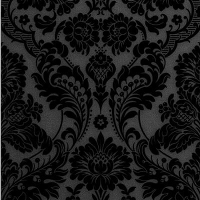 Graham & Brown Gothic Damask Noir Wallpaper