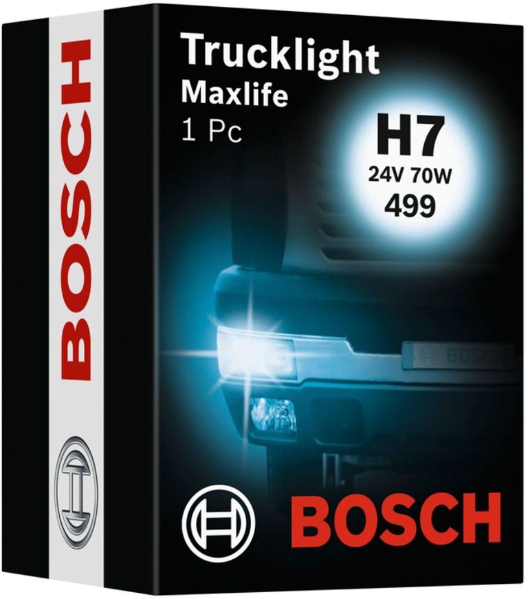Glühlampe Halogen BOSCH H7 Trucklight Maxlife 24V, 70W, 1 Stück