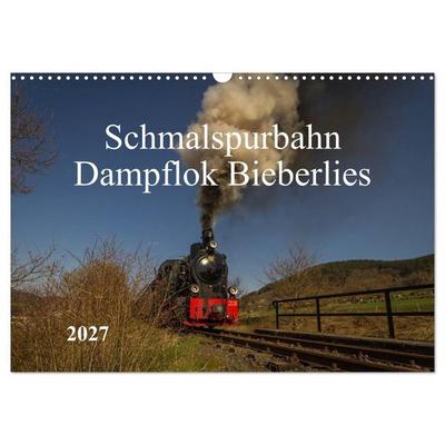 Schmalspurbahn Dampflok Bieberlies (Wandkalender 2027 DIN A3 quer), CALVENDO Monatskalender
