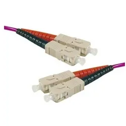 Exertis Connect LWL Patchkabel HD, 50/125 μm, OM4-Faser, SC Duplex Stecker/Stecker, 20,0 m UPC UPC-Schliff (20 m), Netzwerkkabel
