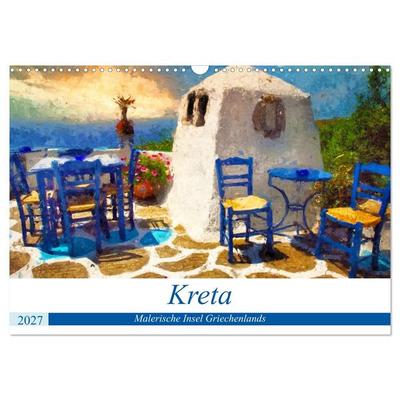 Kreta - Malerische Insel Griechenlands (Wandkalender 2027 DIN A3 quer), CALVENDO Monatskalender