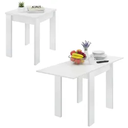 Dmora Ausziehbarer-Tisch Comer, ausziehbare Konsole mit mehreren Positionen, zusammenklappbarer Zusatzkonsolentisch, 79/134 x 67 x 79 cm, Weiß