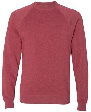 Independent Trading Co. PRM30SBC Special Blend Raglan Crewneck Sweatshirt in Crimson size 3XL   Cotton/Polyester
