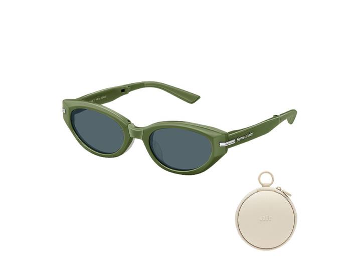 Beneunder FD315-CN306 Lunettes de soleil Cateye pliables - Vert à verres gris