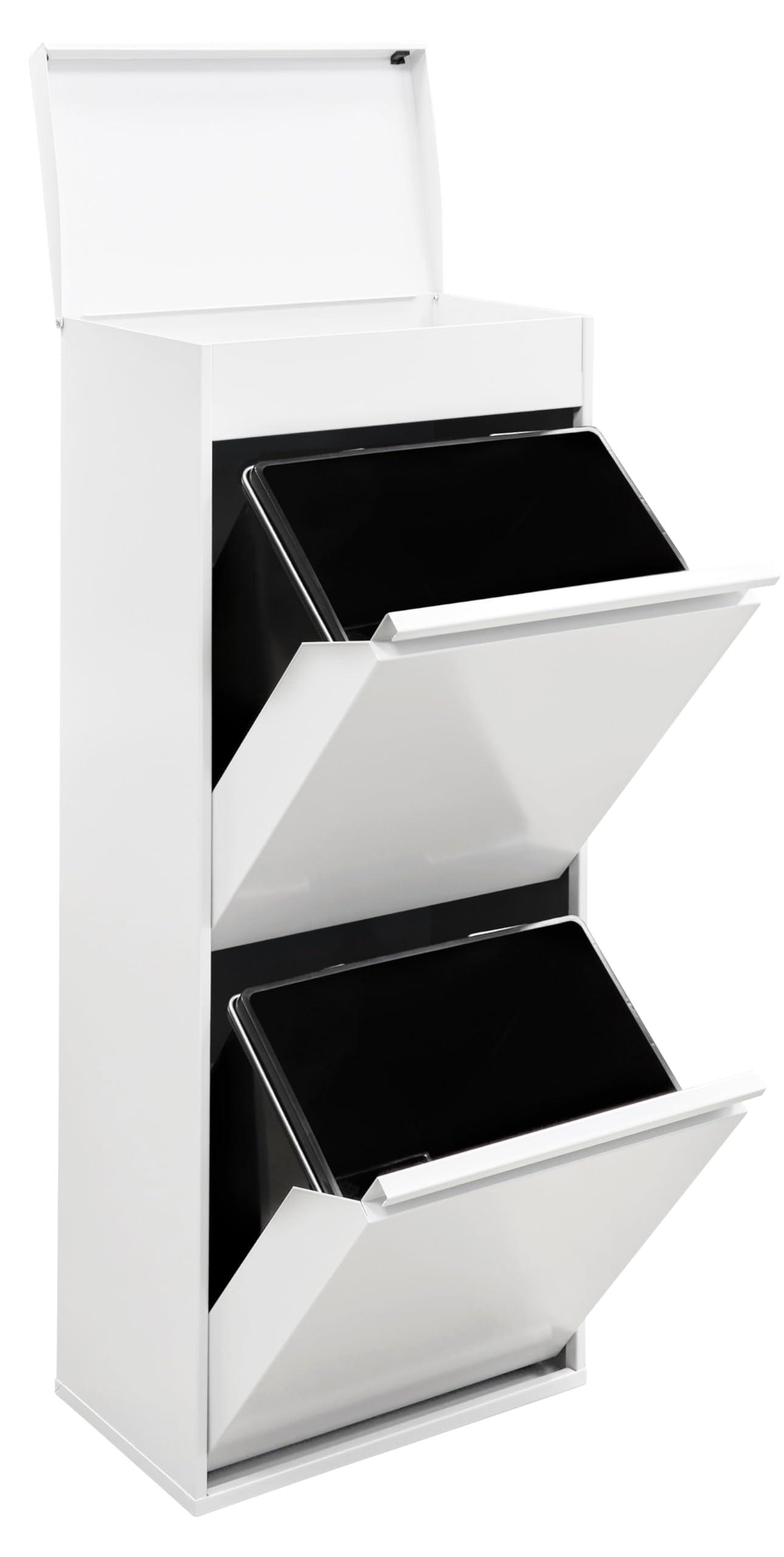 ARREGUI Top CR421-B2 Mülltrennsystem aus Stahl mit Aufbewahrungsbox mit Deckel |