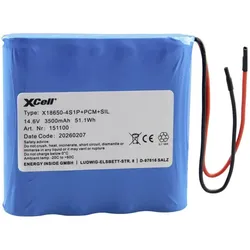 XCell Spezial-Akku 4x 18650 Li-Ion 14.8 V 3500 (1 Stk., 18650, 3500 mAh), Batterien + Akkus