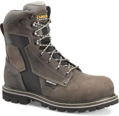 "Carolina I-Beam 8"" WP Carbon Toe Work Boot - Mens 8 Grey Boot E2"