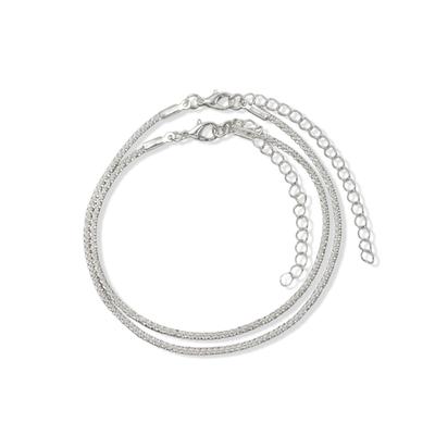 Fußketten Set "Schmuck Geschenk Kupfer Körperschmuck Fußschmuck", silberfarben, ANISTON JEWELRY & WATCHES, Fußketten, Damen, Kupfer, Made in Germany
