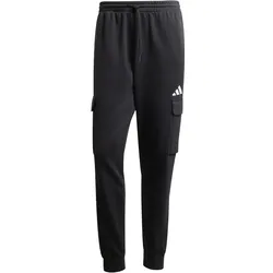 adidas Essentials Feelcozy Fleece Cargohose Herren JE3820 - black/white L